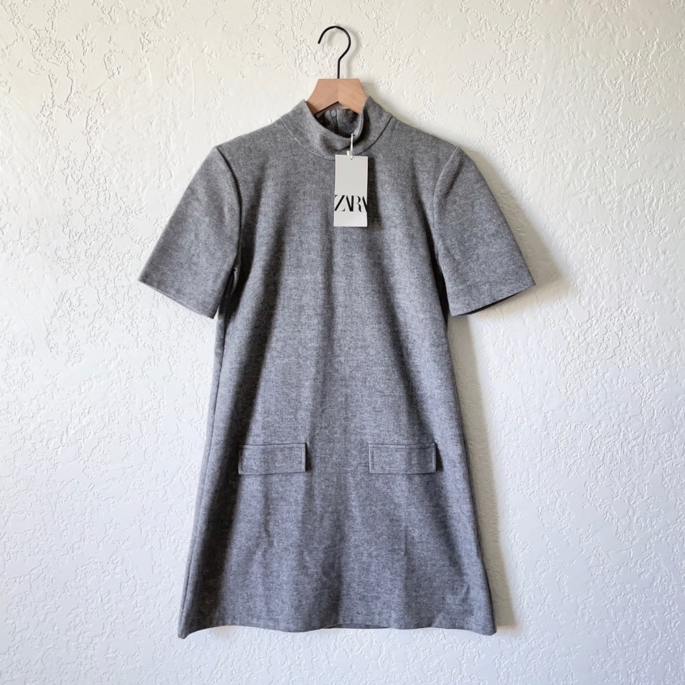 Zara Mock Neck Pocket Dress